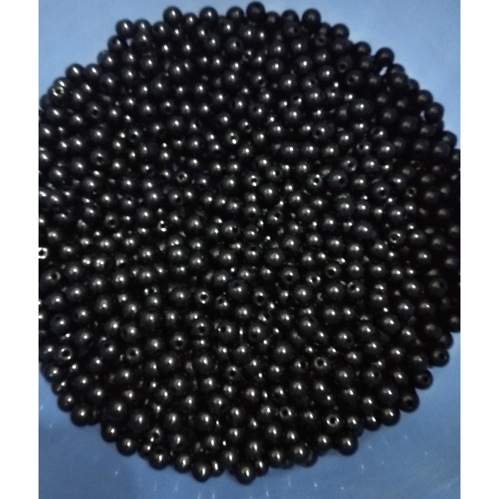 30 Gram Mote Mutiara 6mm Hitam-Mote Mutiara Hitam Kwalitas Bagus Berat Padat