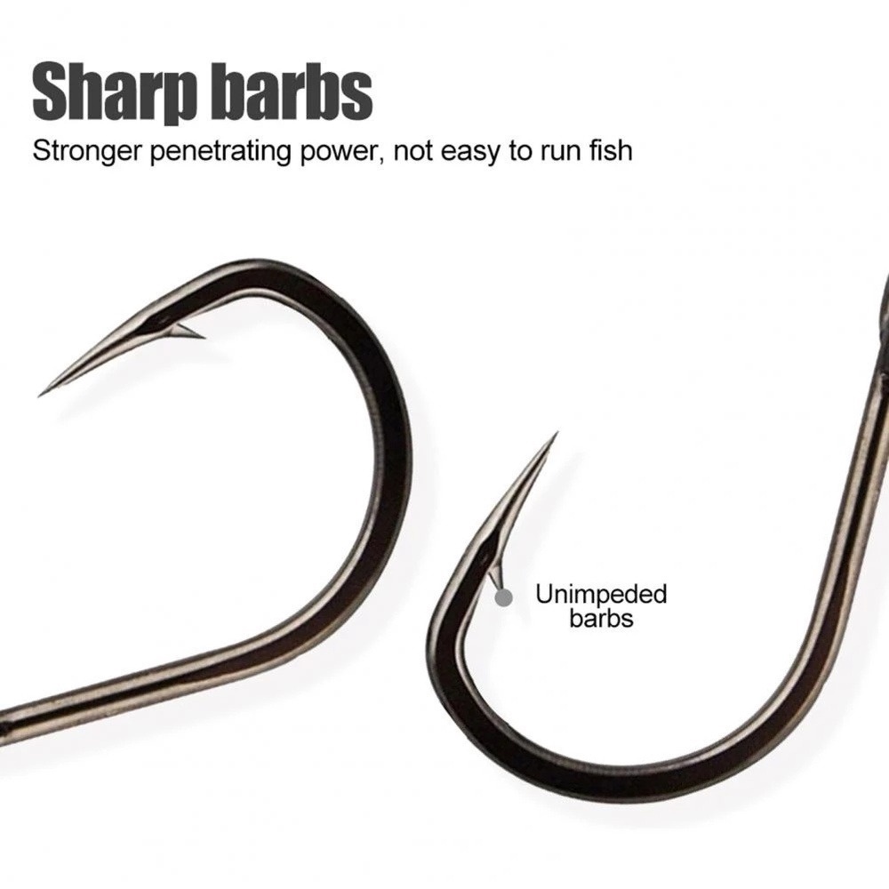 [Featured] 500Pcs / Box Barbed Carbon Steel Long Single Circle Fish Bait Hook