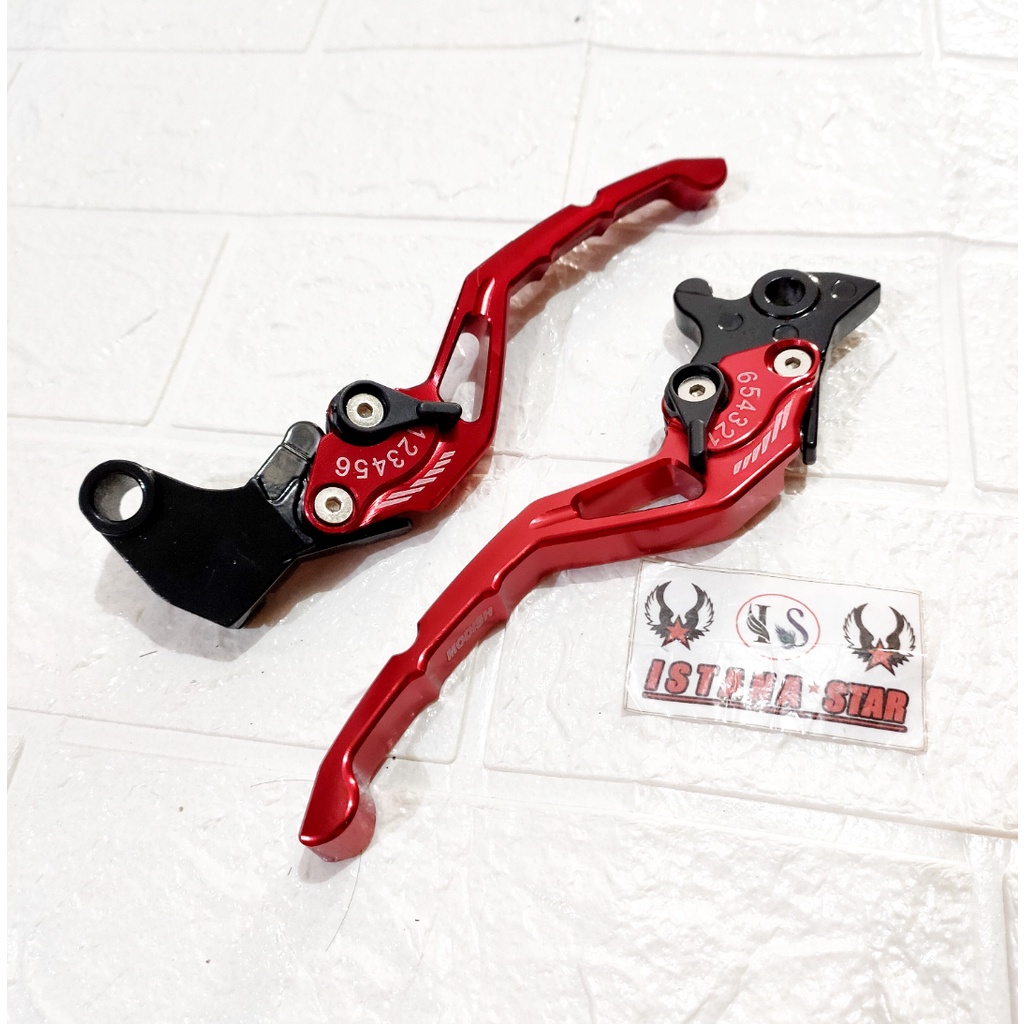 HANDLE REM KOPLING YAMAHA VIXON OLD VIXION NEW CRG MERAH CNC 1SET/MERAH