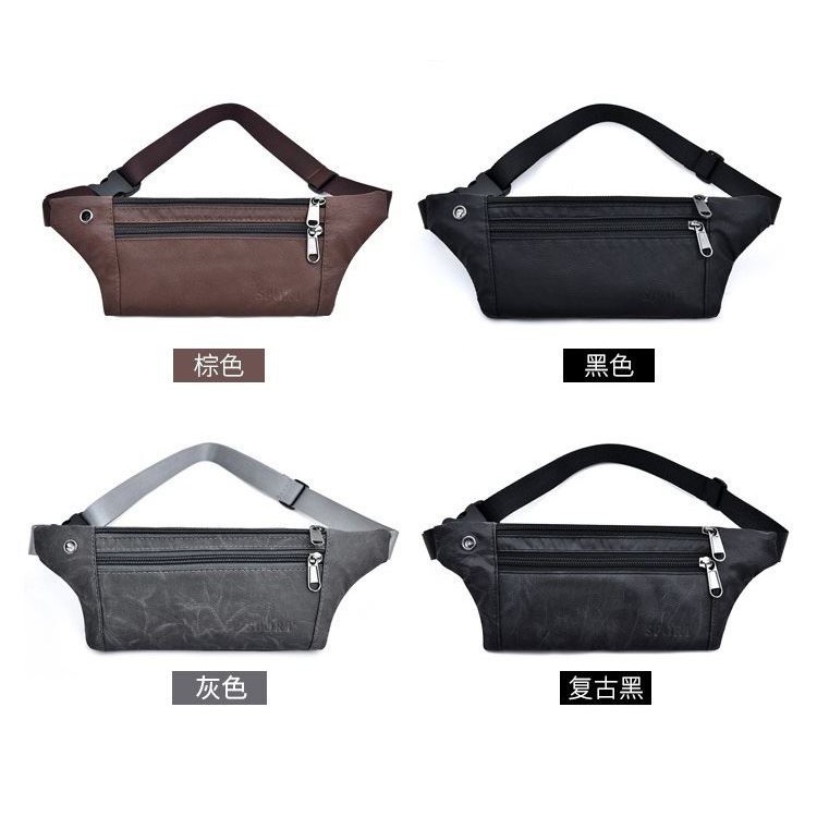 GI 0985 RISCE TAS WAISTBAG KULIT IMPORT COWOK PRIA LAKI-LAKI JAKARTA BATAM JTF