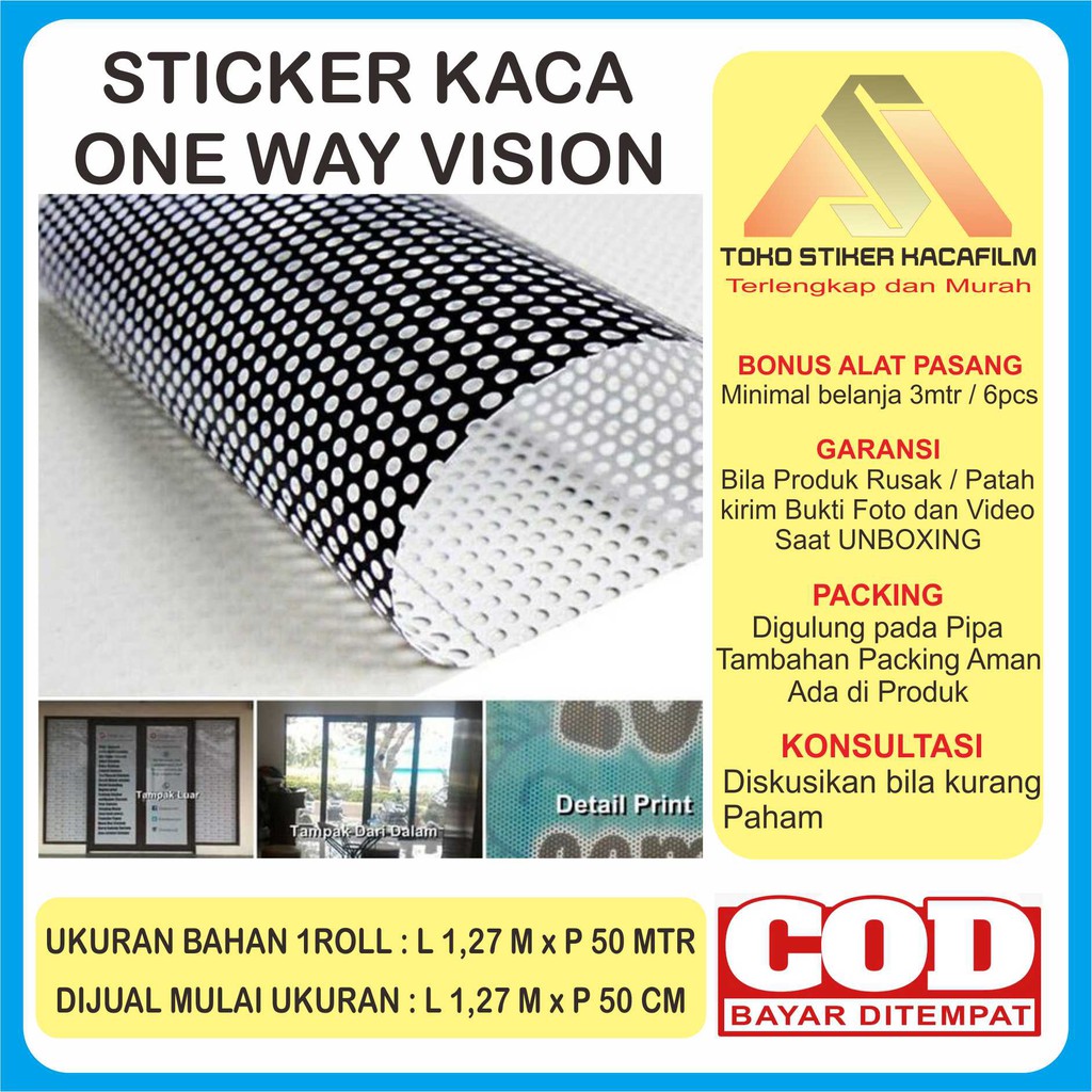 Sticker Stiker Wallpaper Kaca Film One Way Vision | Shopee Indonesia