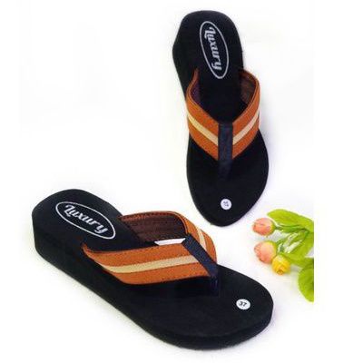 LUXURY - SANDAL WEDGES WANITA - SANDAL JEPIT WANITA SANTAI - SANDAL SPON WANITA - SANDAL JEPIT WANITA ( BESBAN STRIP )