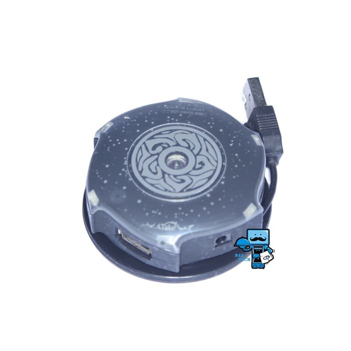 USB Hub 4 Port Atake - Round Shape with Tucked in Cable