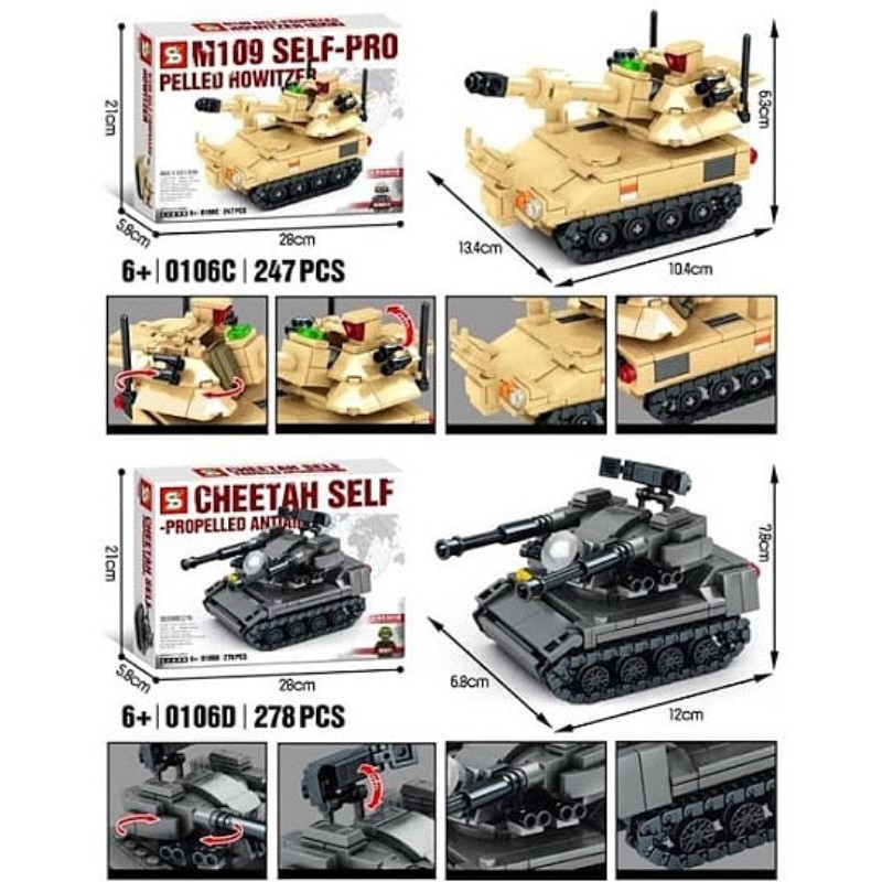 Brick Block Battle Tank Perang World War Military Army Tentara SY0106
