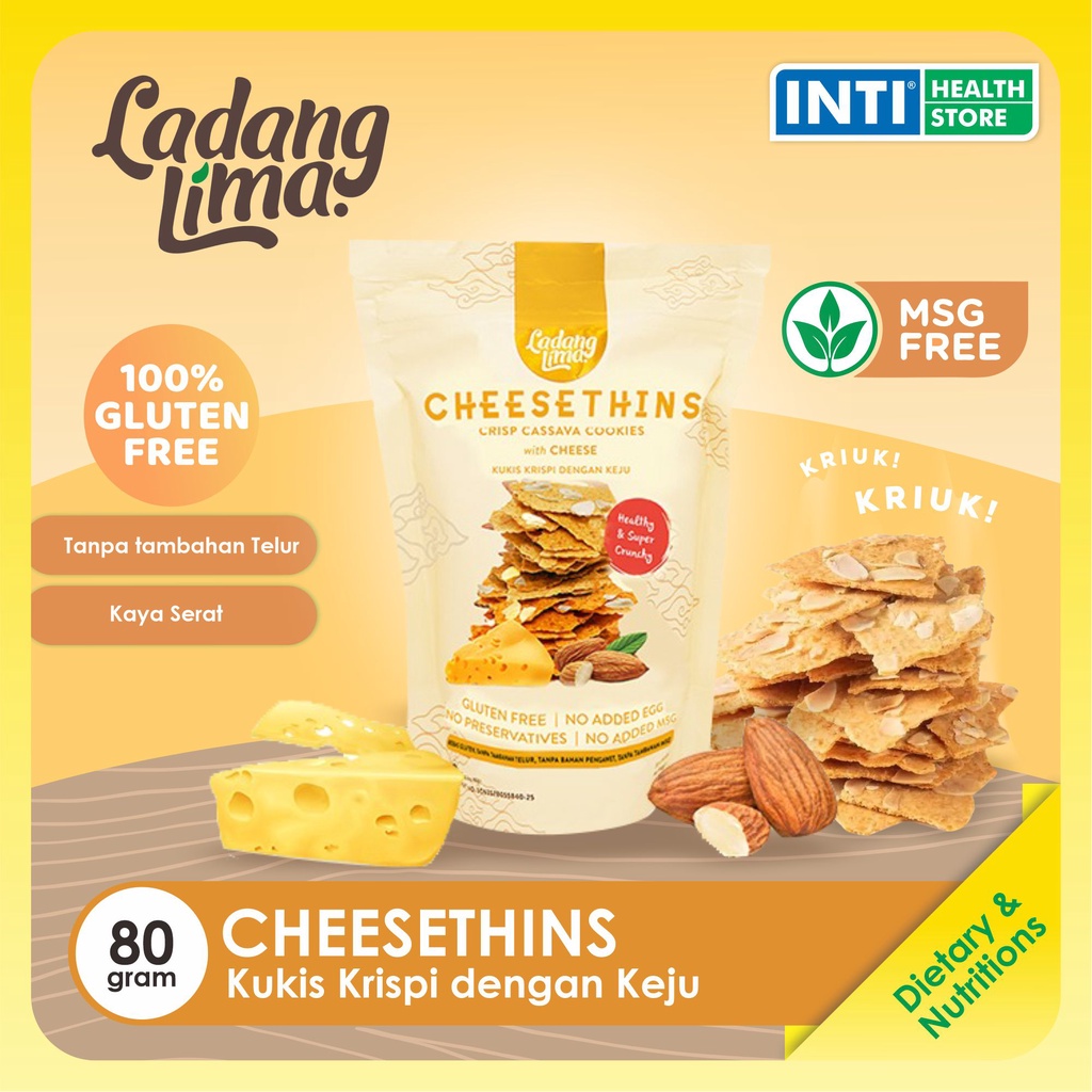 Ladang Lima | Ladang Lima Cookies Cheesethins 80 gr | Crispy Cookies