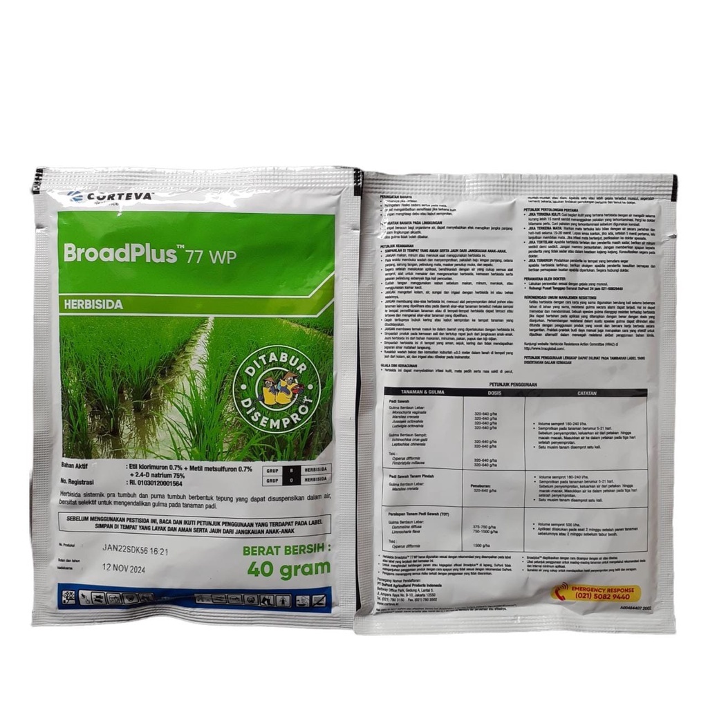 Herbisida Broadplus Broad Plus 40gr 77 WP Pengganti Ally Plus 77 WP