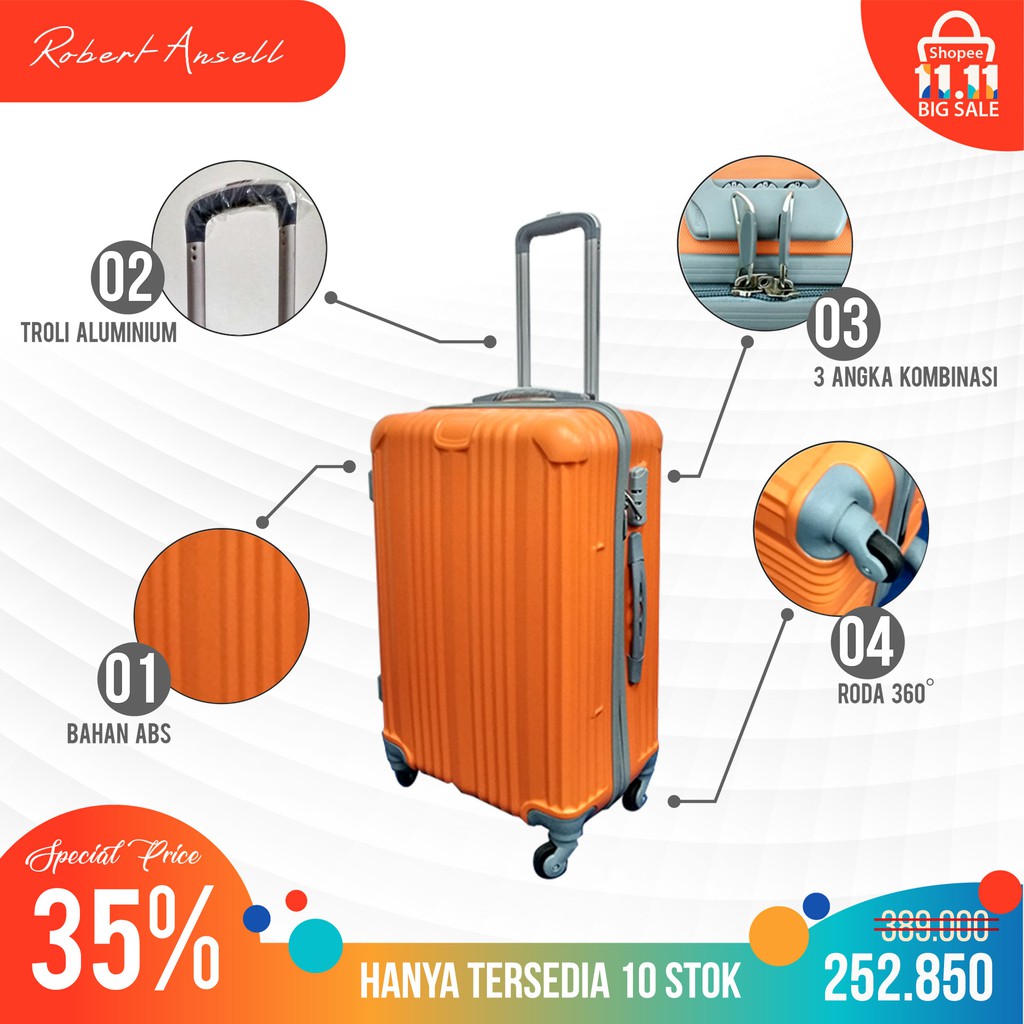 Tas Koper Travel Murah Ukuran 24 Inch 4 Roda Putar Robert 