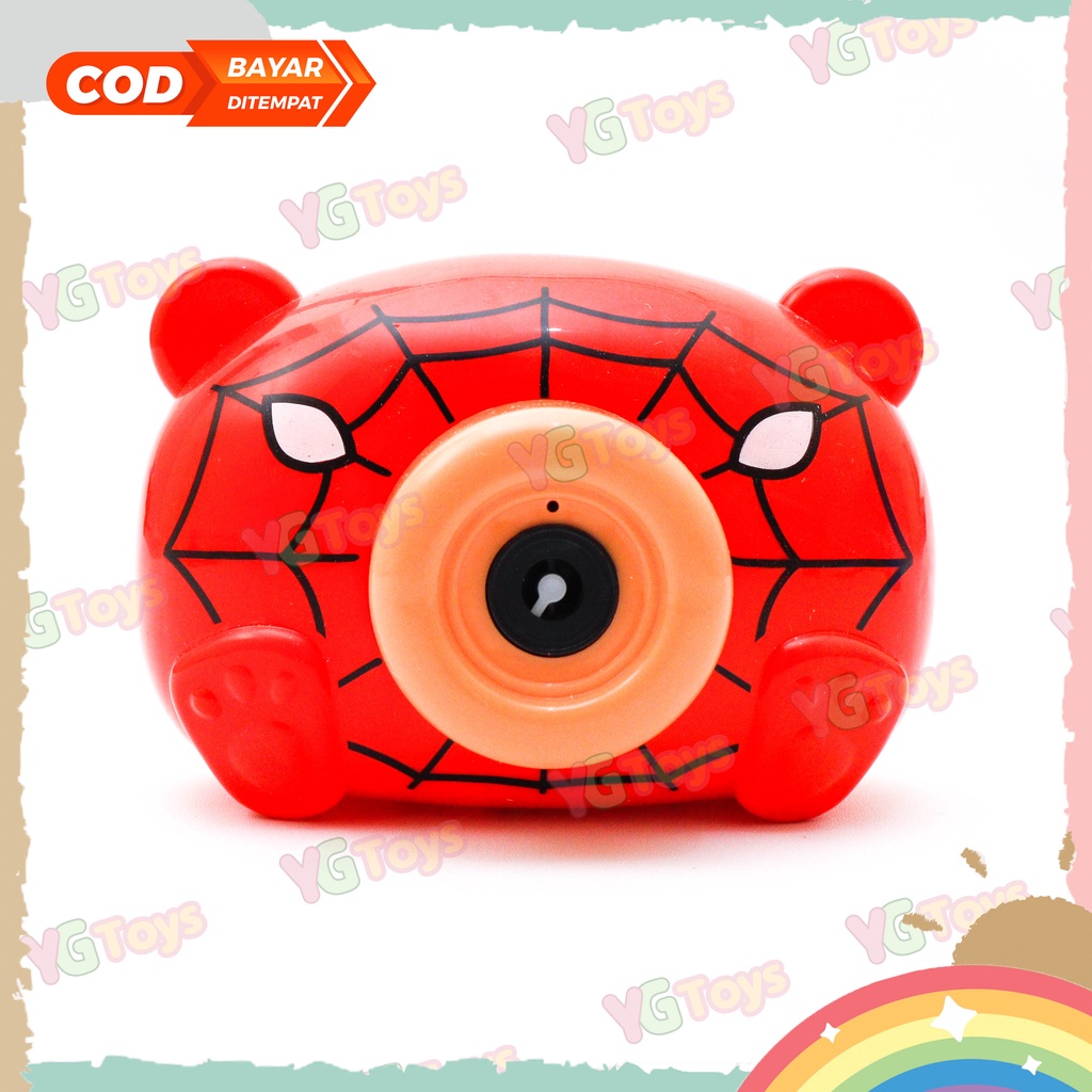 Mainan Anak Bubble Camera Kamera Gelembung Sabun Buble Balon Bubble Gun Edukatif-Spiderman