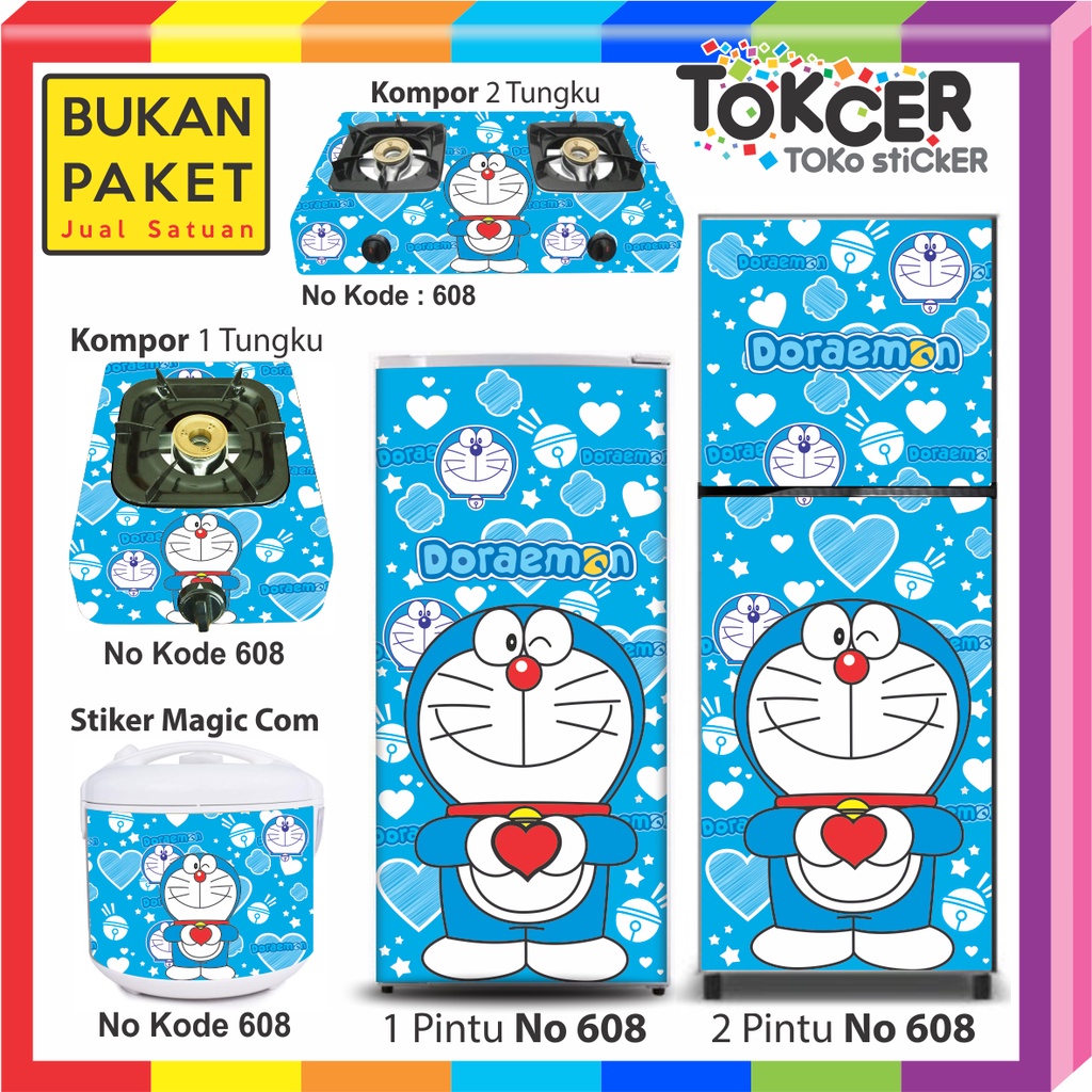 Stiker Kulkas / Stiker Magicom/ Stiker Kompor Motif DORAEMON