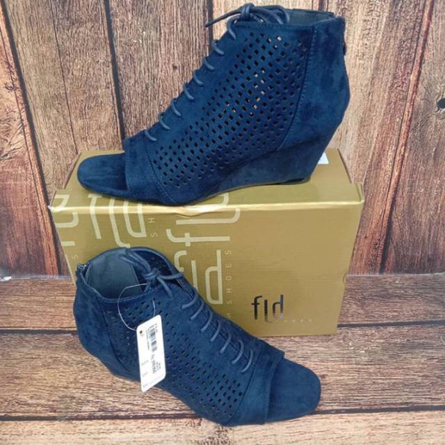 WEDGES JARING WANITA (FLD) NAVY - GLD16 | SANDAL WANITA