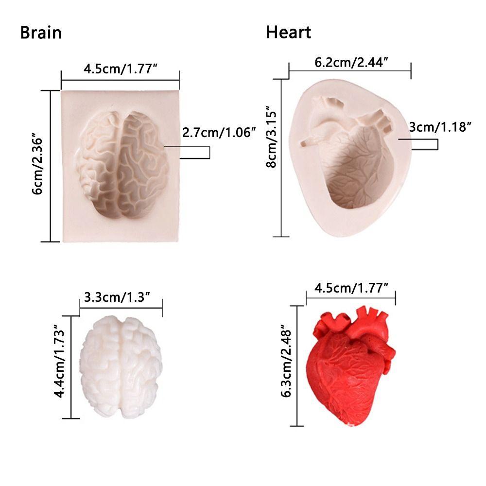 Populer Halloween Brain Heart Perlengkapan Baking Retro Hias Drip Mold Cetakan Silikon