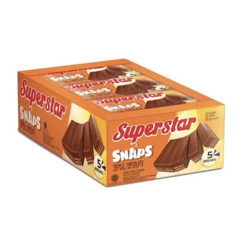 

Superstar Snaps chocolate 1 kotak ( isi 12pcs )