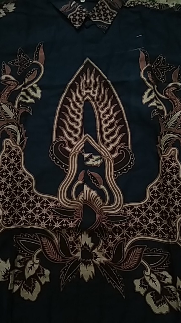 Kemeja Batik Lengan Panjang 021 Risna Batik Hrb026 Hem Batik Murah Seno Sogan Bakung Padi Manggar