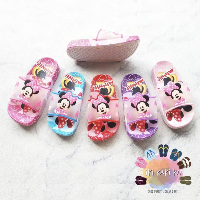 SANDAL ANAK PEREMPUAN MIKI MINI TIKUS KARET 009-1S LENTUR ANTI SLIP