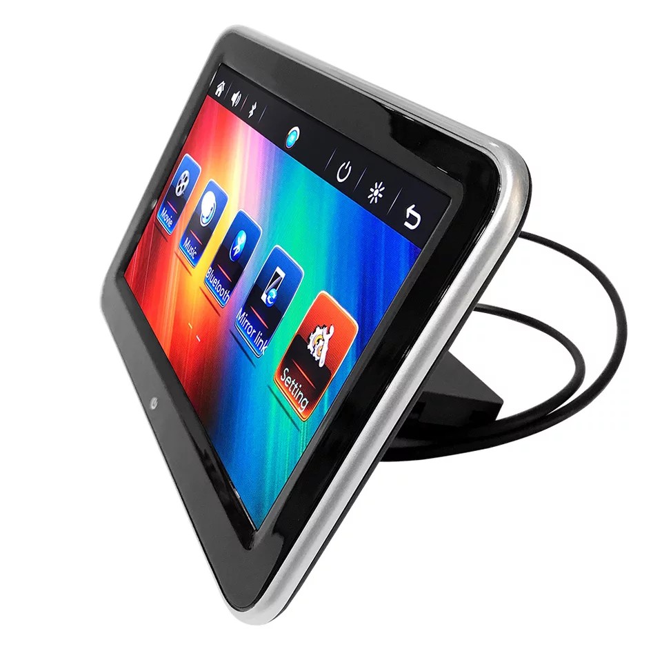 TV Headrest 8 Inchi Clip On MP5. USB. MMC. BT. Touch Screen. Mirrorlink Android - IOS