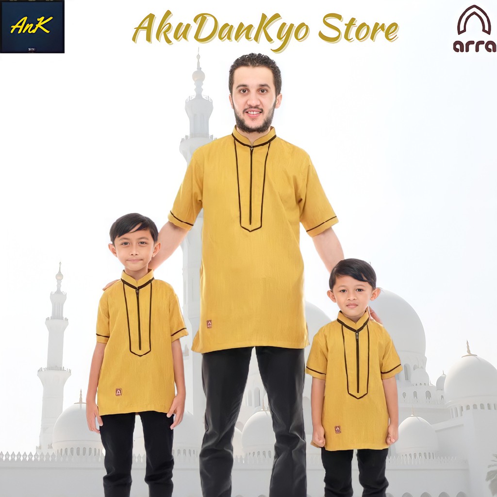 Baju Koko Couple Ayah Dan Anak Lengan Pendek Arra Rasyid Baju Kokoh Muslim Kurta Pakistan