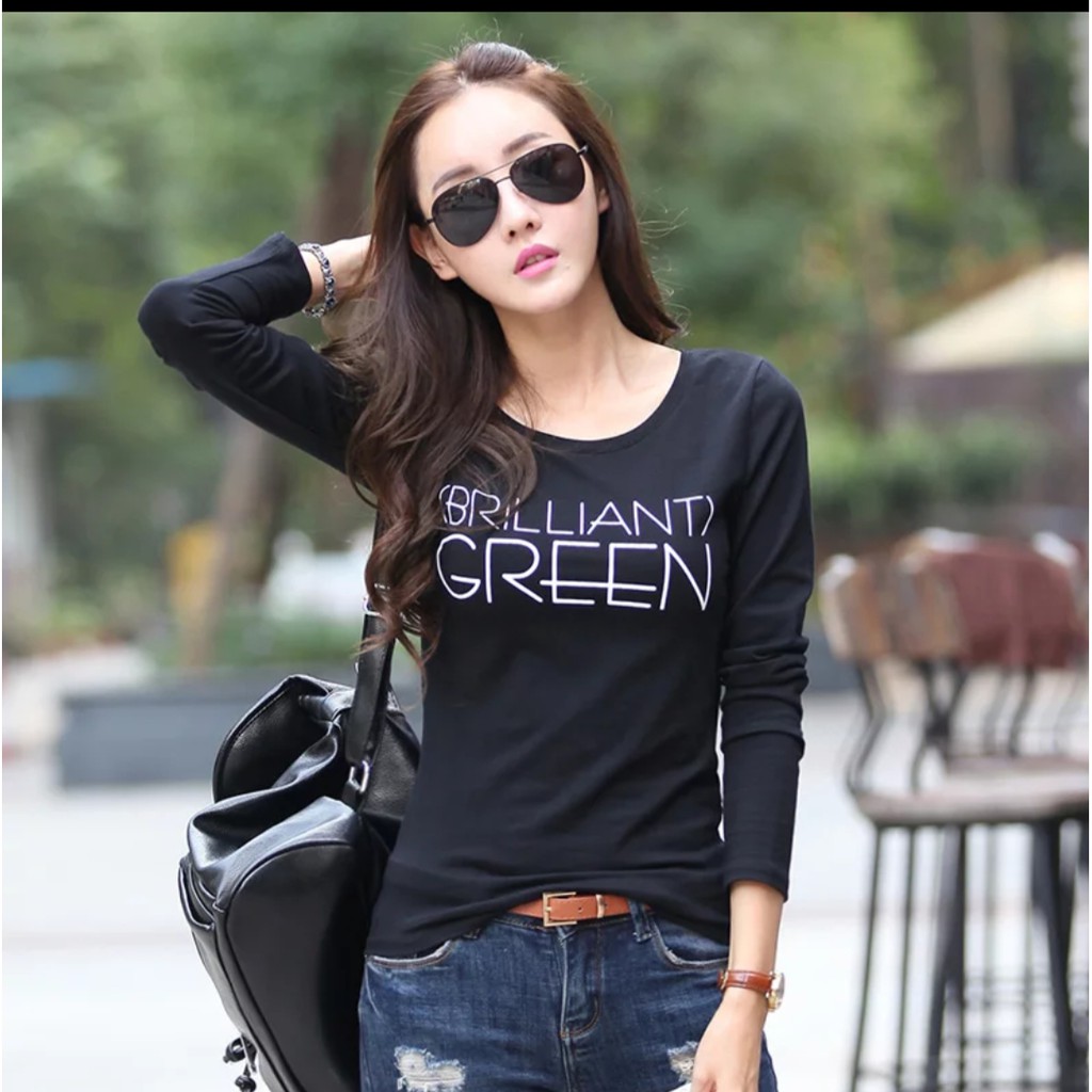 KAOS WANITA BRILLIANT GREEN / FIT TO L / HITAM / PUTIH