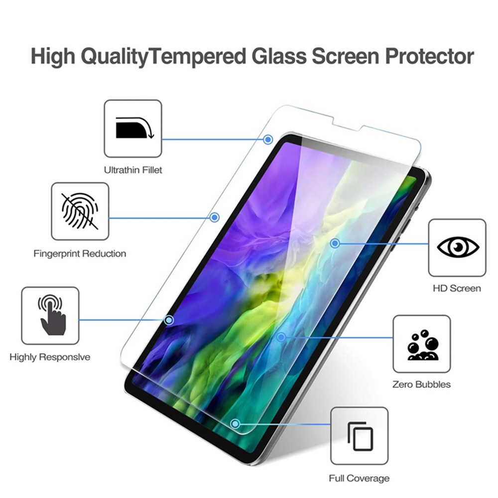 2pcs / Pak Pelindung Layar Tempered Glass Transparan Ultra Tipis Anti Gores Untuk iPad Air 5 / Pro 11 / Air 4