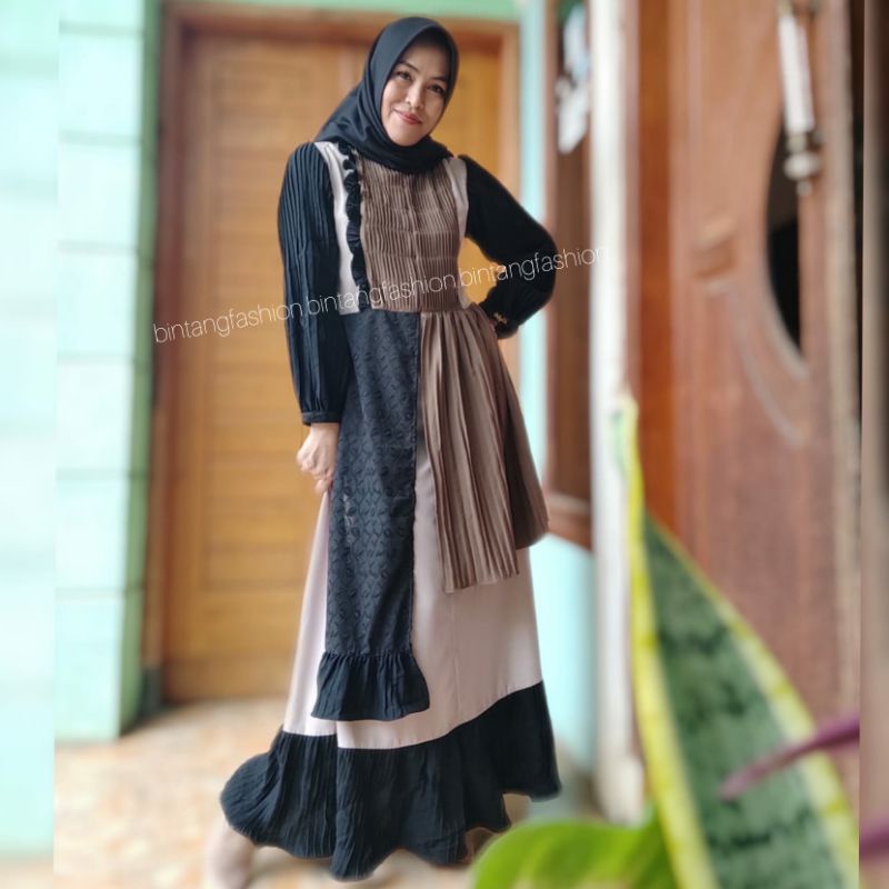 GAMIS ZALIFA SABIHA DRESS CREAM ORIGINAL BY ZALIFA