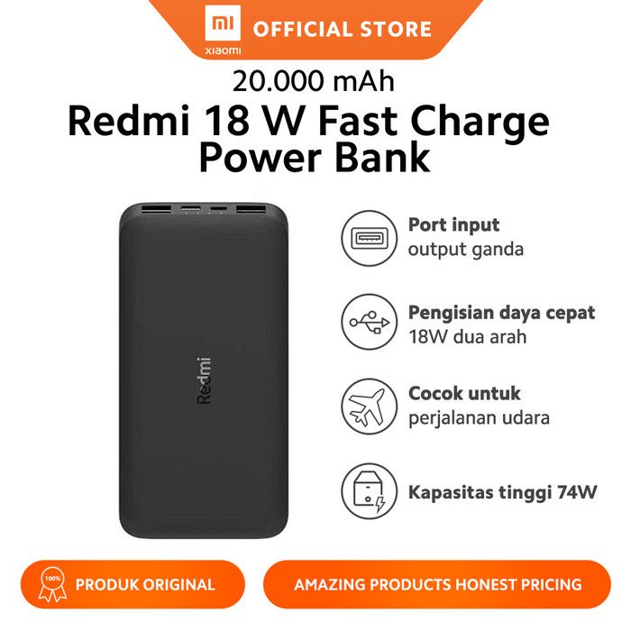 Powerbank 20.000 Mah 18W Garansi Resmi 6 Bulan