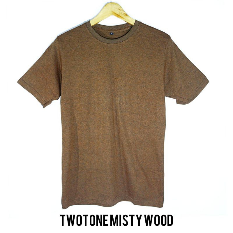 Kaos Polos 30s Twotone Misty Wood 100% Cotton Combed Premium Quality