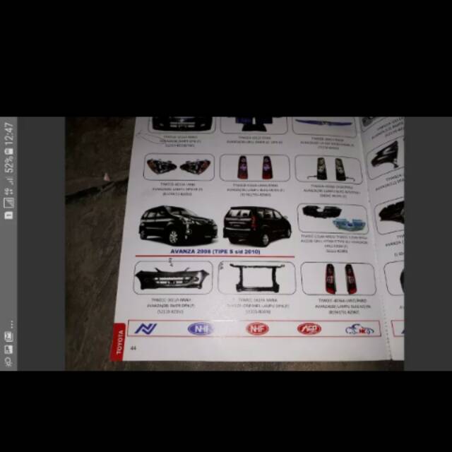 Bemper depan avanza tipe s merek nhf