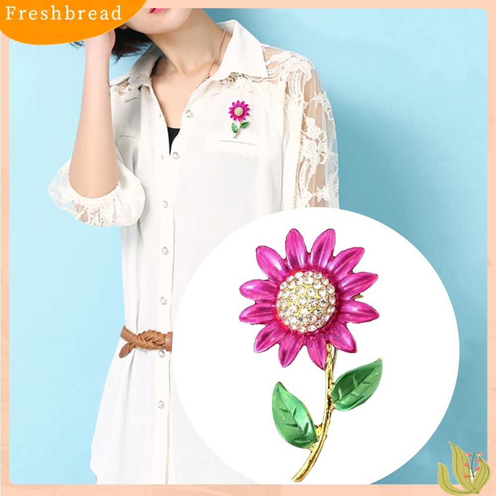 [ TERLARIS]Women Fashion Rhinestone Jewelry Gift Clothes Badge Decor Sunflower Brooch Pin