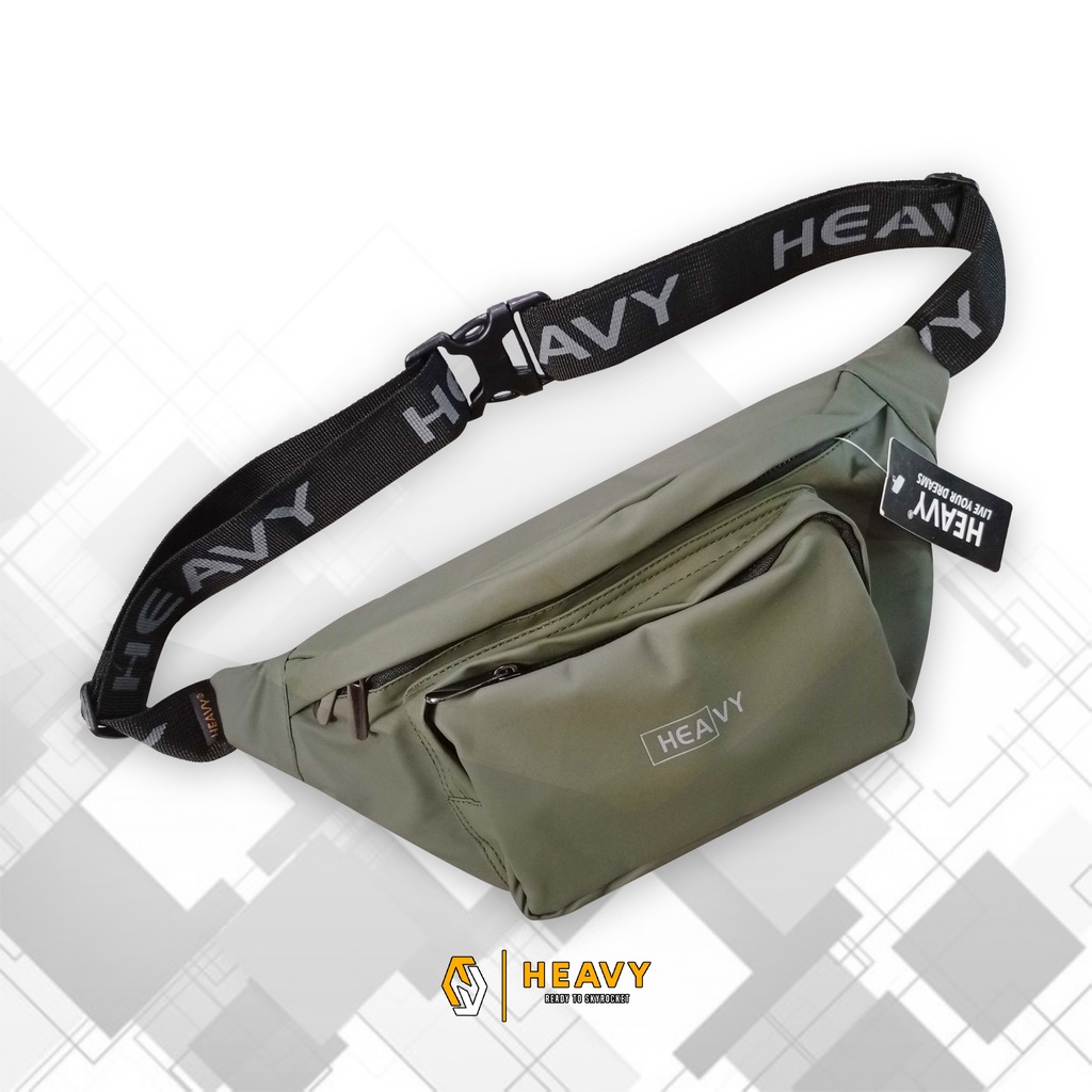 HEAVY - Tas Waistbag Waterproof Heavy Premium Distro | Tas Pinggang Pria Heavy