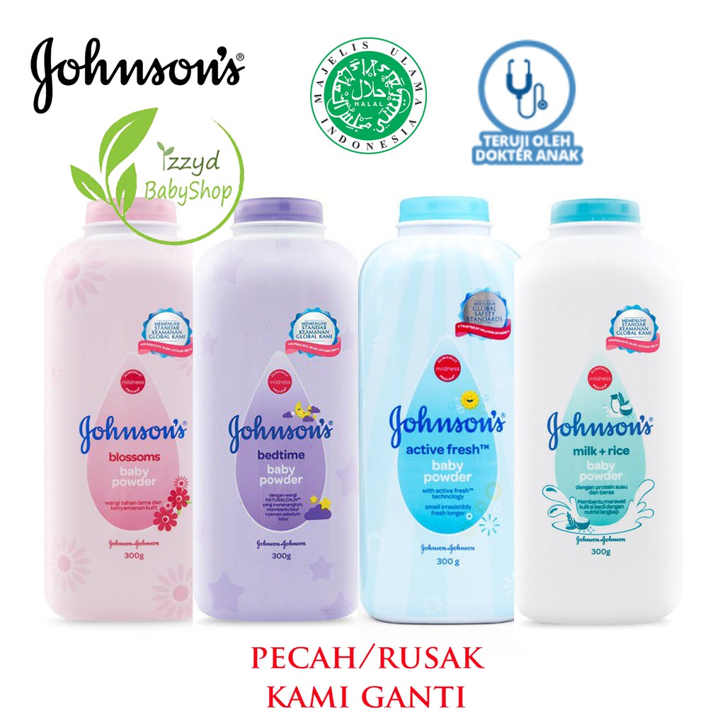 Johnson's Baby powder bedak tabur bayi johnsons blossom, bedtime, milk rice active fresh Jhonson