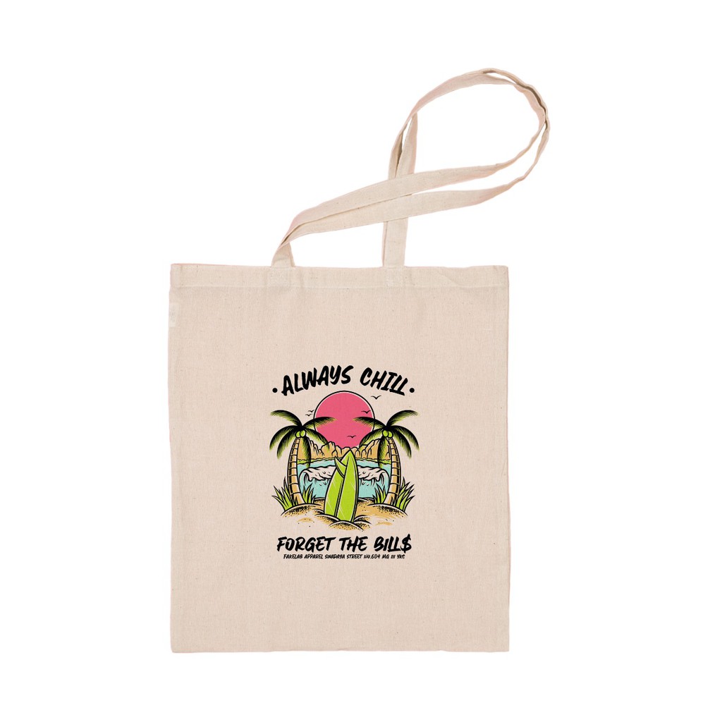 Fakelab Totebag Kanvas Always Chill / Tas Tote