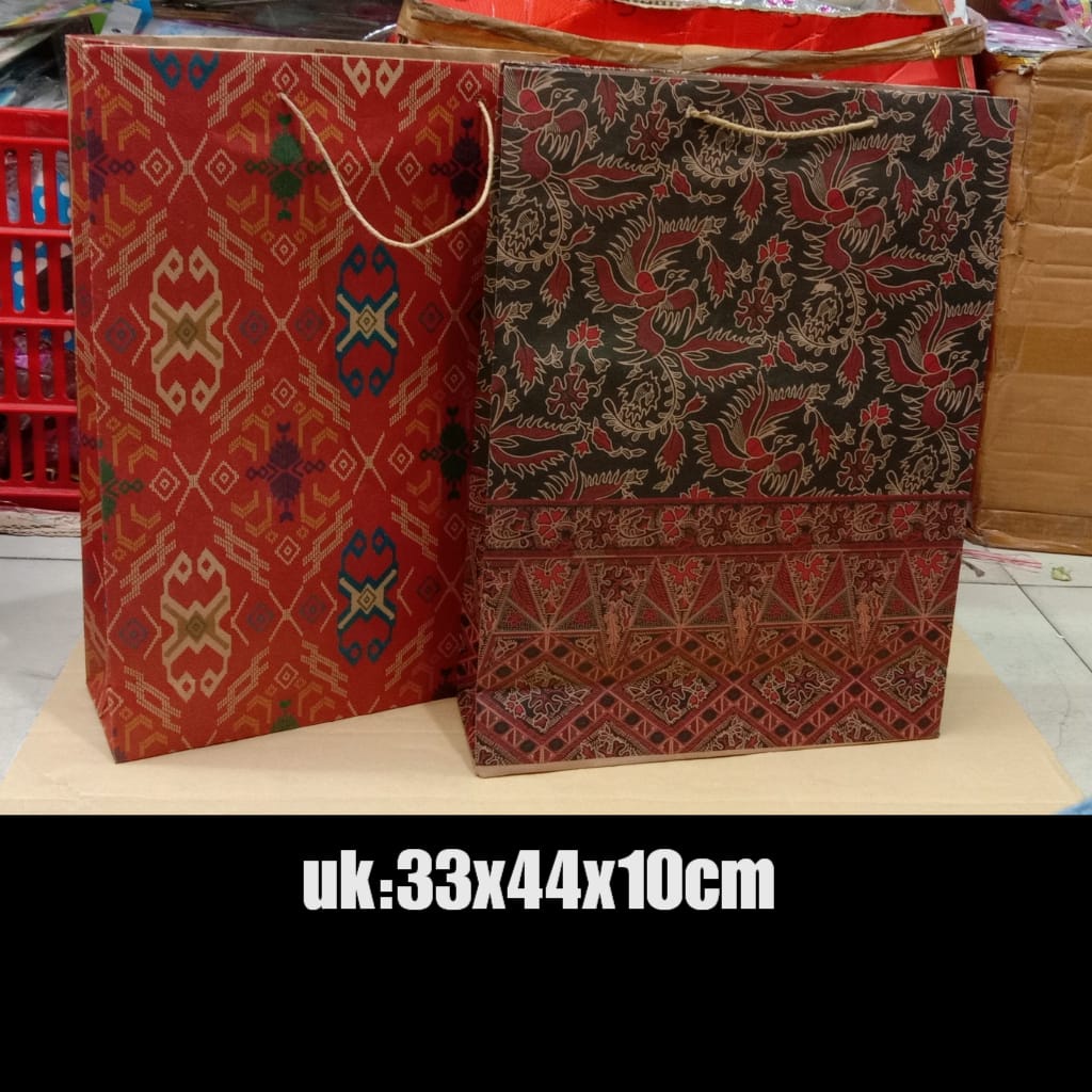 PAPPER BAG BATIK ,MOTIF PREMIUM ISI 12 PCS