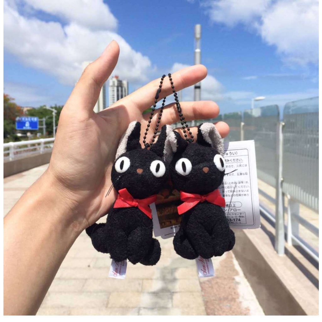 Gantungan Kunci Boneka Kucing Ghibli Hayao Miyazaki Kiki Jiji Bahan Plush Warna Hitam