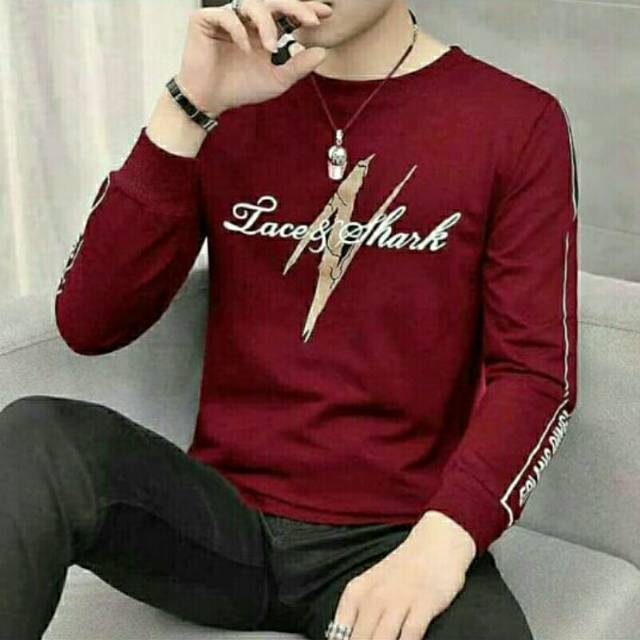 ALIANDO baju kaos pria lengan panjang