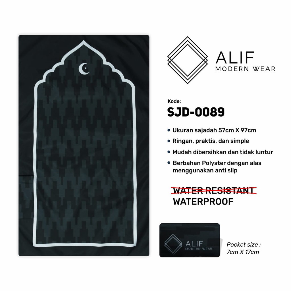 ALIF SAJADAH TRAVEL / SAKU / PORTABLE / WATERPROOF ( ALIF MODERN WEAR SJD-0089 )