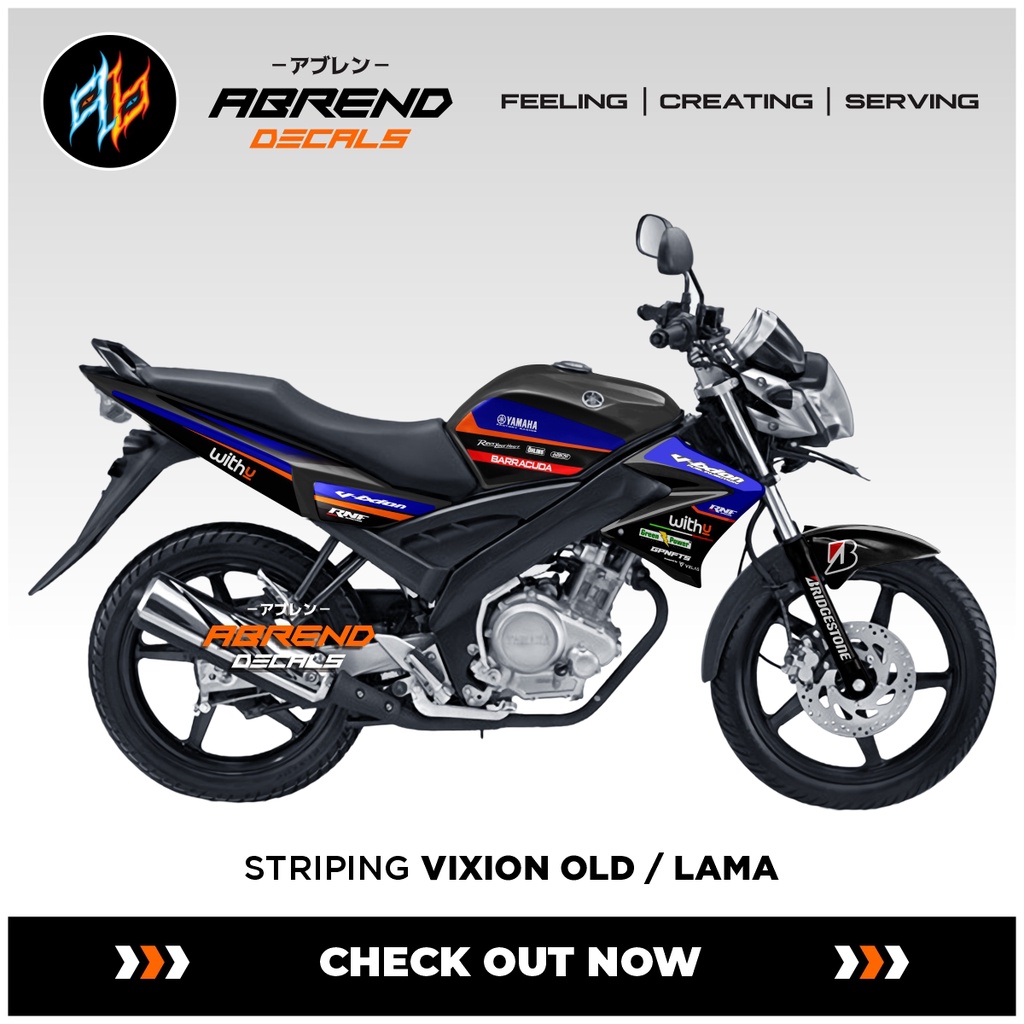 Striping Yamaha Vixion Old RNF Withu / Stiker Motor Vixion Lama / Stock Decals