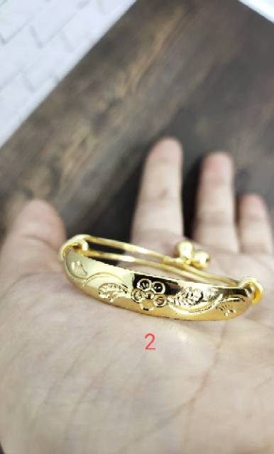 Fifi Fashion Gelang Bangle Bayi Anak MOTIF Warna Emas Xuping 12#