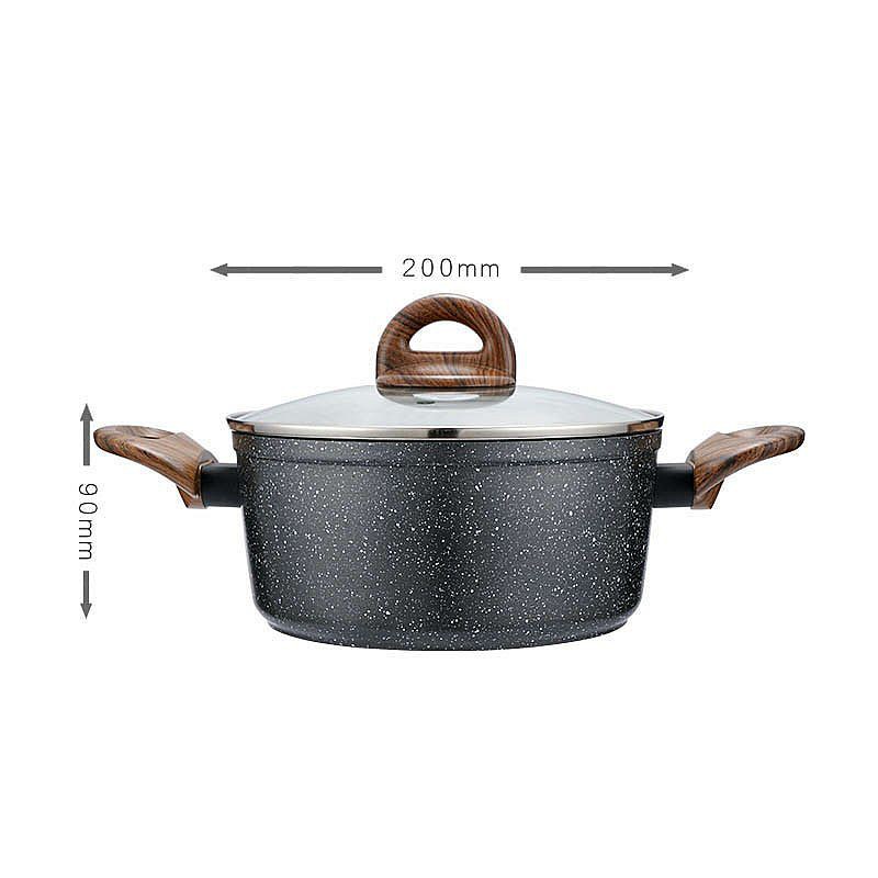 IDEALIFE - Dutch Oven Cookware - Panci Casserole 20cm - IL-20CR - Tutup Kaca