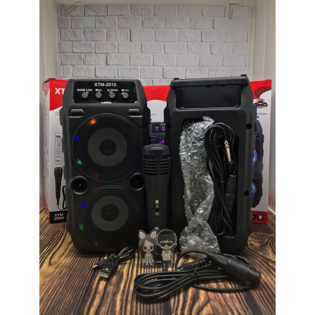 SPEAKER BLUETOOTH XTM 2010 / SQ-2009 SPEAKER KARAOKE FREE MIC MUSIK SUPER BASS MEGA BASS MURAH SPEAKER WIRELESS