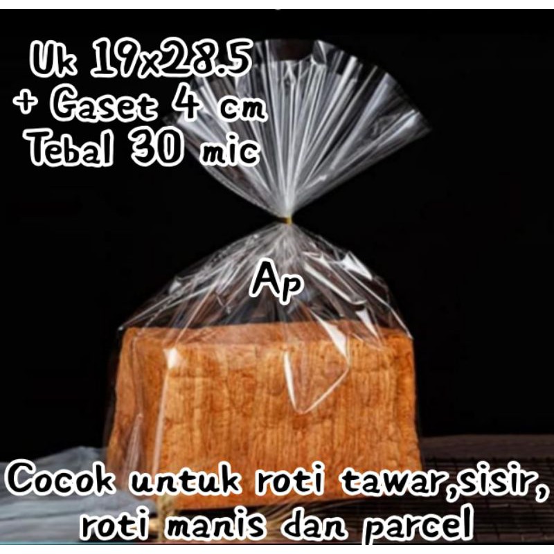 

~ 30 mic ~ Plastik OPP roti tawar dan souvenir uk 19 x 28.5 + Gaset 4 cm