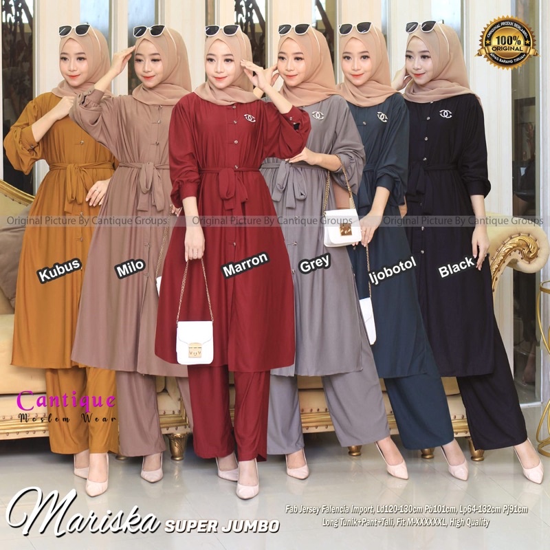 Mariska kenita super ekstra jumbo set setelan wanita jersey import ori cantique solo