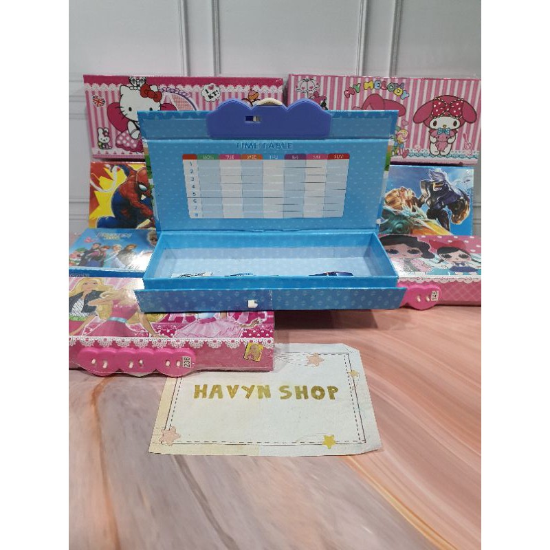 kotak pensil dus ada bisa kunci password KODE ukuran MINI 1tingkat-1