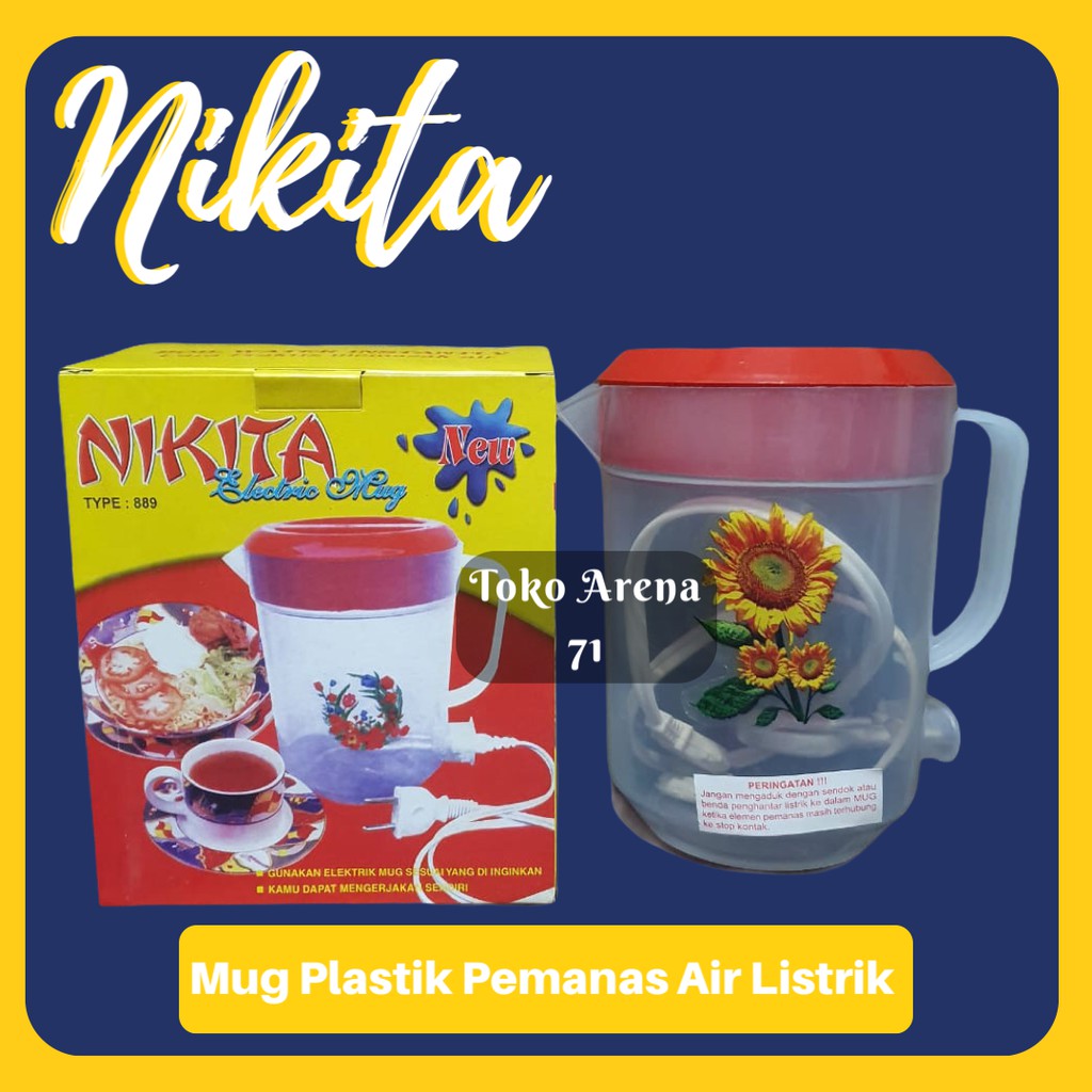 Teko Listrik Plastik Nikita 1,5 Liter 2,1 Liter Mug Elektrik