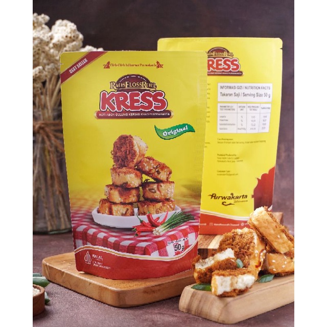 

Roti Abon Gulung Kering Raos Flossroll KRESS Varian rasa Original 50 gr