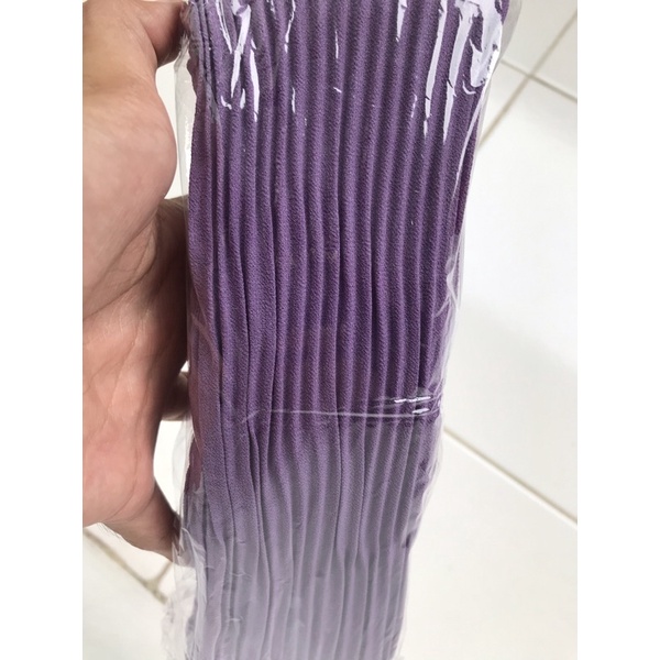 Hijab Pasmina plisket premium / Pasmina Plisket lidi / Pasmina pleated shawl / Pashmina plisket Tanpa Garis Tengah-Lavender (75x180)