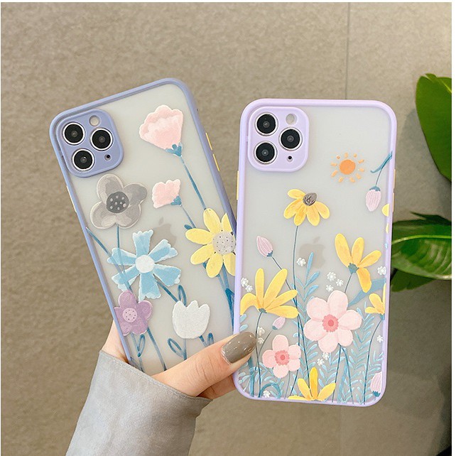 PRINTING HYBRID Flower 4 case iphone 6 7 8 plus x xr xs max 11 12 pro max vivo Y19 Y21S Y33S 4G Y21 2021 Y53S Y51 2020 s1 v9 v15 y12 y15 y17 y20 y20s y20i y12s y30 y50 y91 y93 y95 y91c