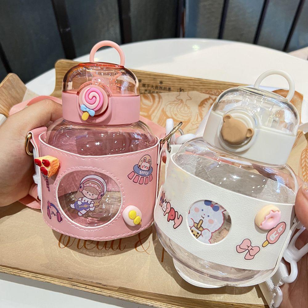Populer Botol Air Minum Anak Olahraga Travel Water Cup 600ML Tempat Minum Sedotan