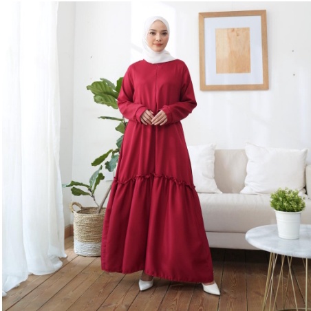 Jovinna Dress Maxi Gamis Jumbo Busui Size 5L XXXL XXL XL L M S | Matt ITY Crepe