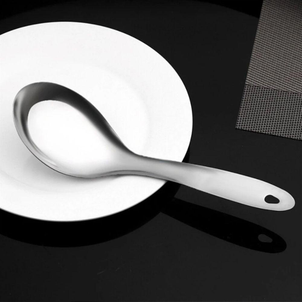 [Elegan] Sendok Nasi Silver Deepen Thicken Tableware Untuk Rumah Restoran Hotel Rice Paddle Food Serving Spoon