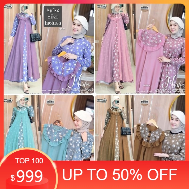 NAISHA MAXY ORIGINAL BY UWAIS HIJAB. GAMIS DRESS MAXY SHAKILA TERBARU. DRESS MAXY BUSUI PREMIUM