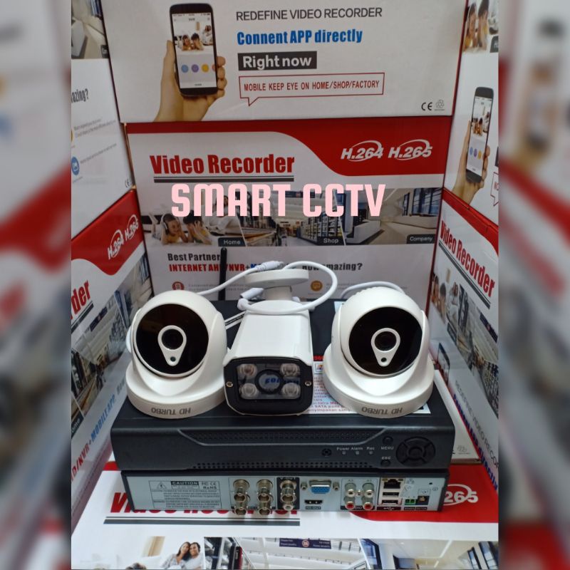 NEW PAKET CCTV 5MP 2560P 4K ULTRA HD 4 CHANNEL 3 KAMERA LENGKAP